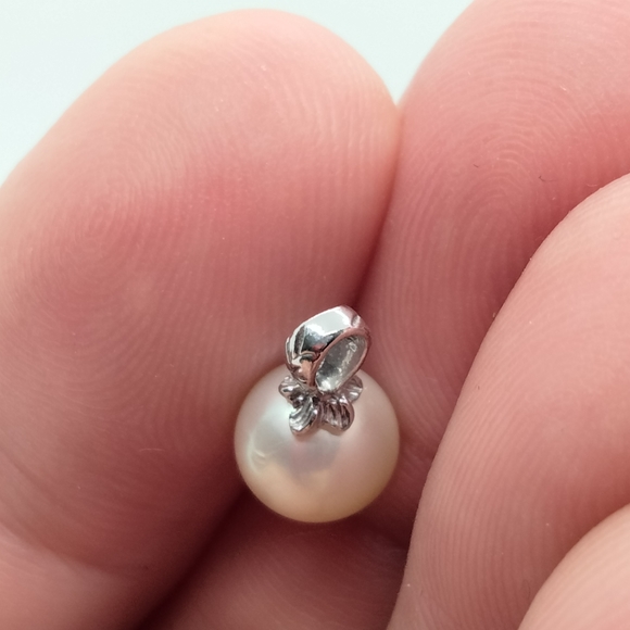 14K Karat White Gold Fresh Water 10mm Pearl Pendant 1.1 Grams PF No Chain - Picture 7 of 12